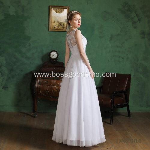 Latest Design Embroidery Lace A Line Bridal Gown Elegant Wedding Dress Gowns For Women Wedding